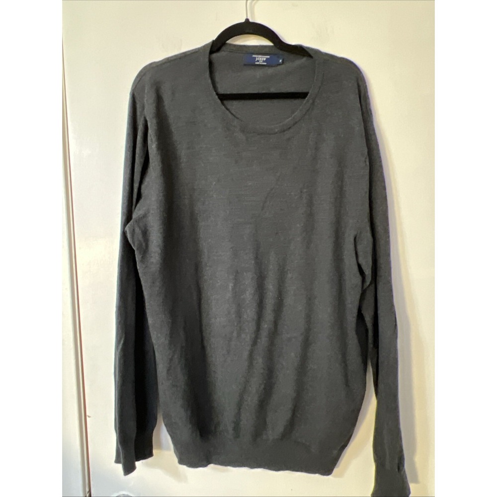 J Crew Men's Knit Sweater Cotton Cashmere Blend Sz Extra Large Crew Neck Gray